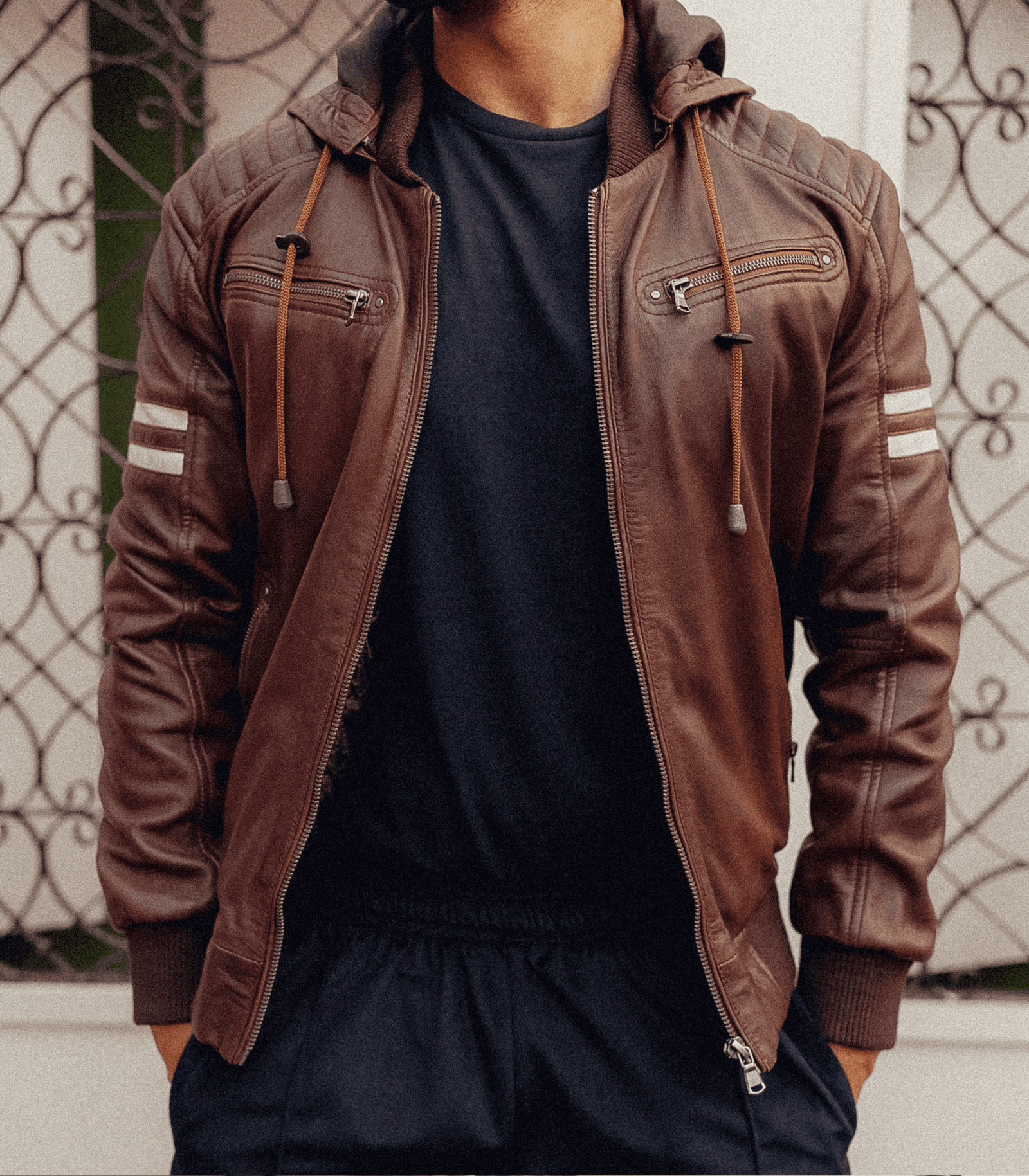 Brown Leather Jacket - Image 1
